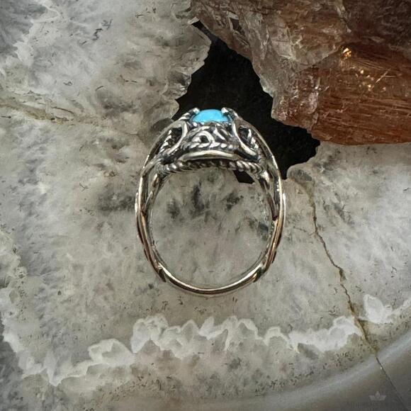 Carolyn Pollack Sterling Oval Sleeping Beauty Turquoise Ring Size 5.5 For Women - Picture 8 of 10